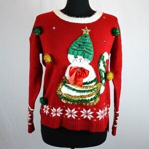 99 Jane Street Cat Christmas Sweater Size M
